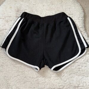 Black and White Striped Athletic Comfy MicroShorts